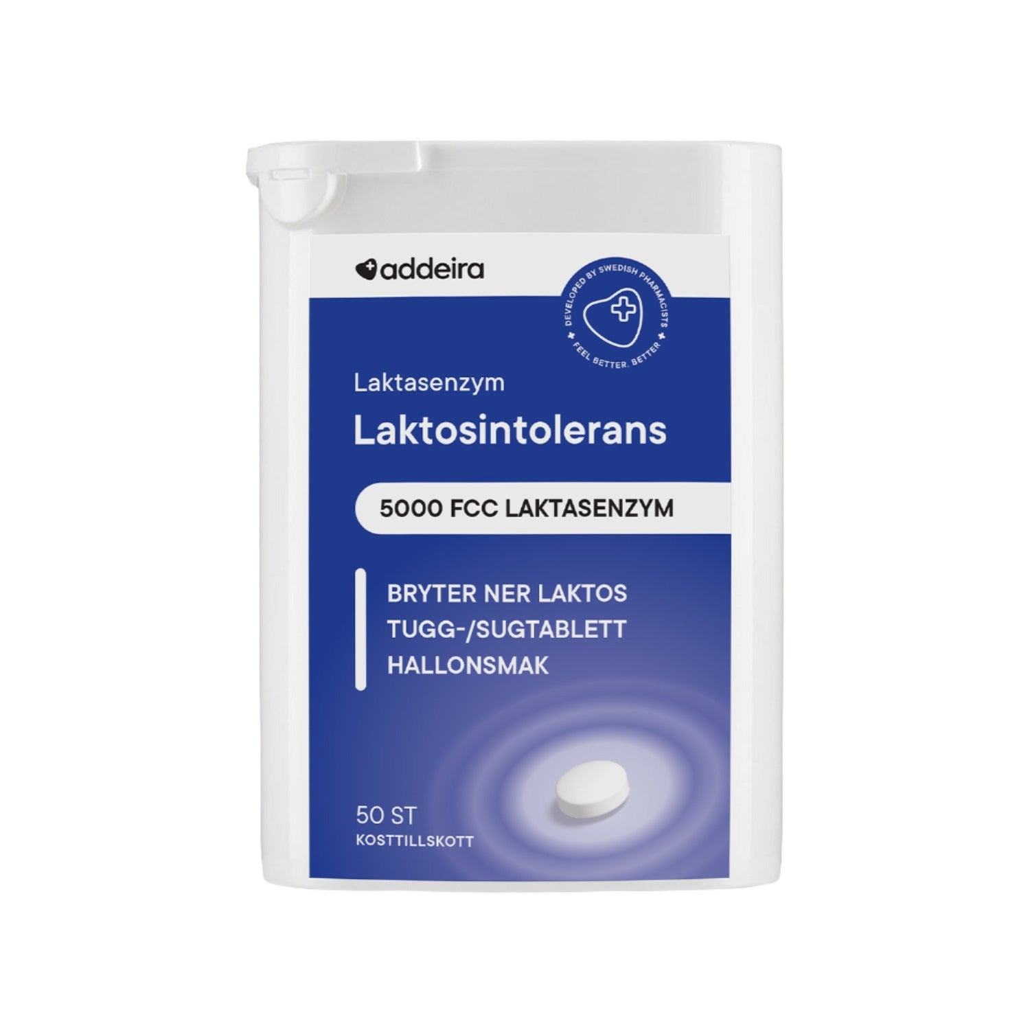 Lactase enzyme chewable tablet for lactose intolerance